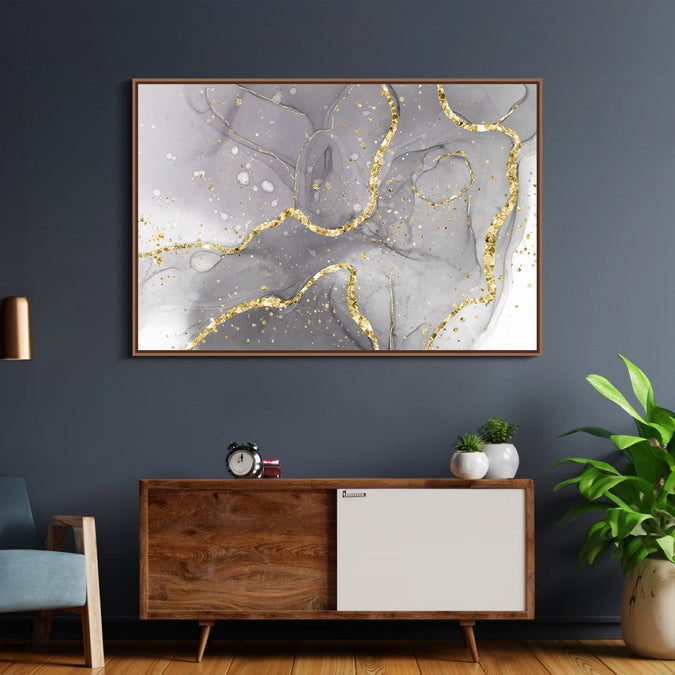 Handmade Painting for Bed Room : golden-swirls-4