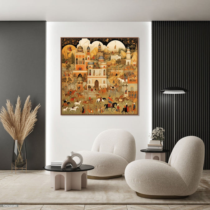 Handmade Painting for Bed Room : india-mughal-influenced-art