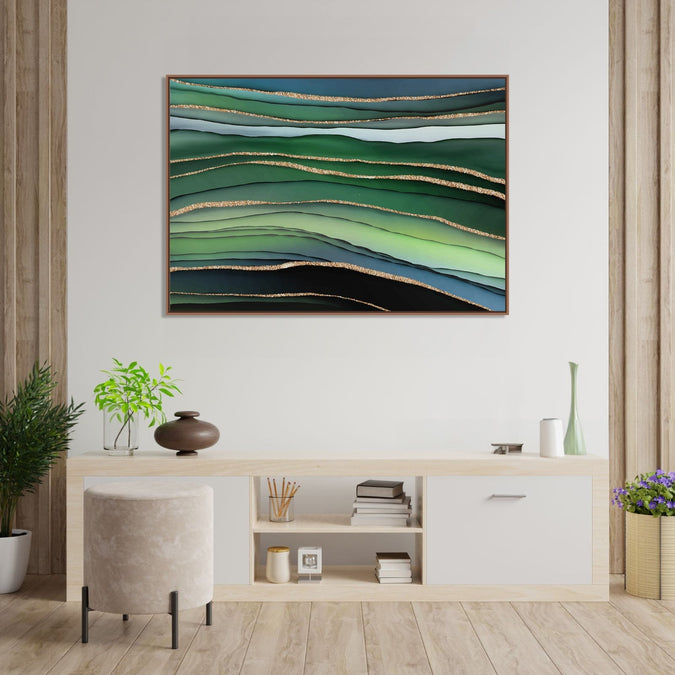 Handmade Painting for Bed Room : jungle-waves