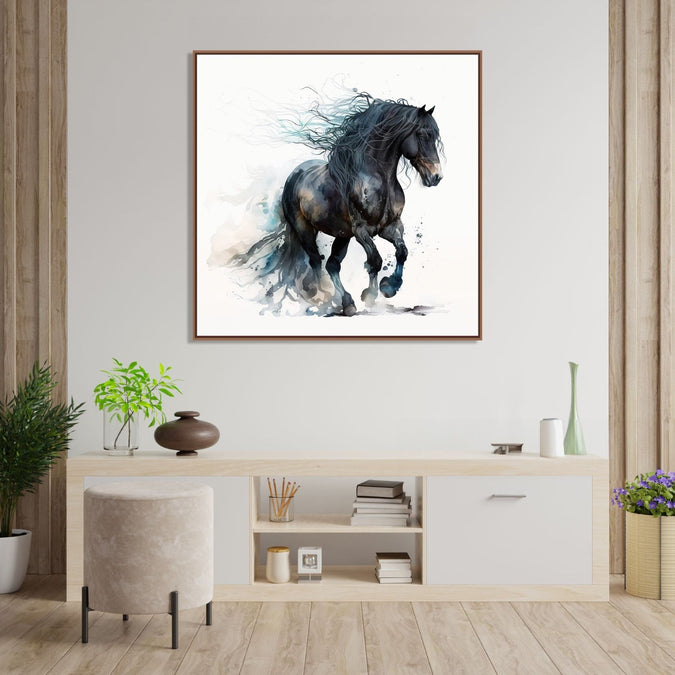 Handmade Painting for Bed Room : majestic-night-stallion