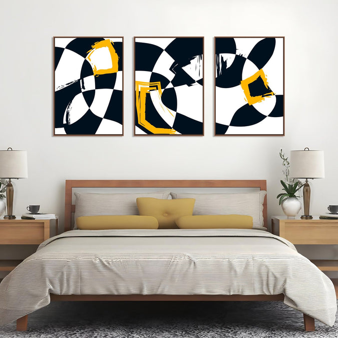 Handmade Painting for Bed Room : monochrome-abstract