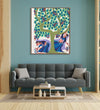 Handmade Painting for Bed Room : pithora-bhil-women-tree