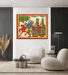 Handmade Painting for Bed Room : rajasthani-phad-art-krishna