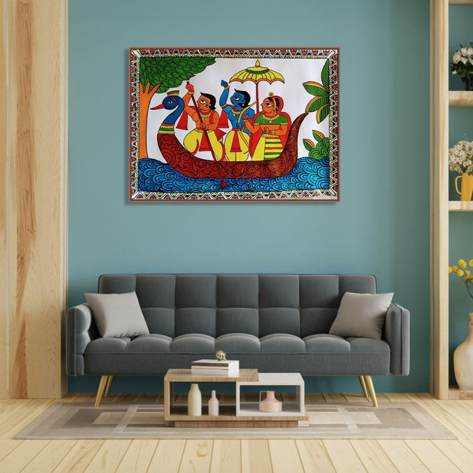 Handmade Painting for Bed Room : rajasthani-phad-art-ramayana