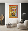 Handmade Painting for Bed Room : rajasthani-phad-art-warrior-rituals