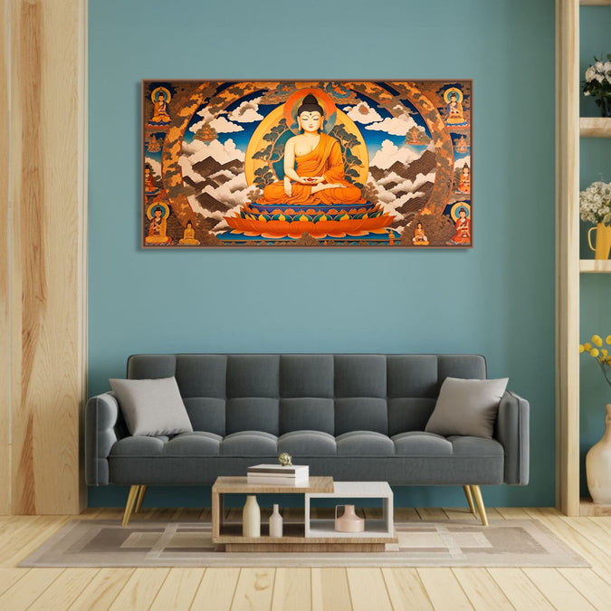 Handmade Painting for Bed Room : thangka-buddha-1