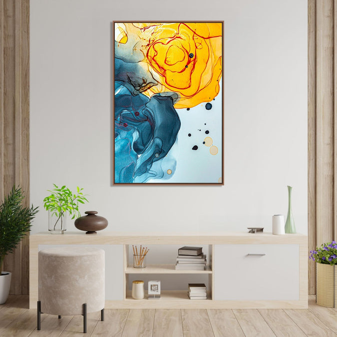 Handmade Painting for Bed Room : water-fire