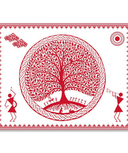 Handmade Painting for Drawing Room : aipan-tree-of-life