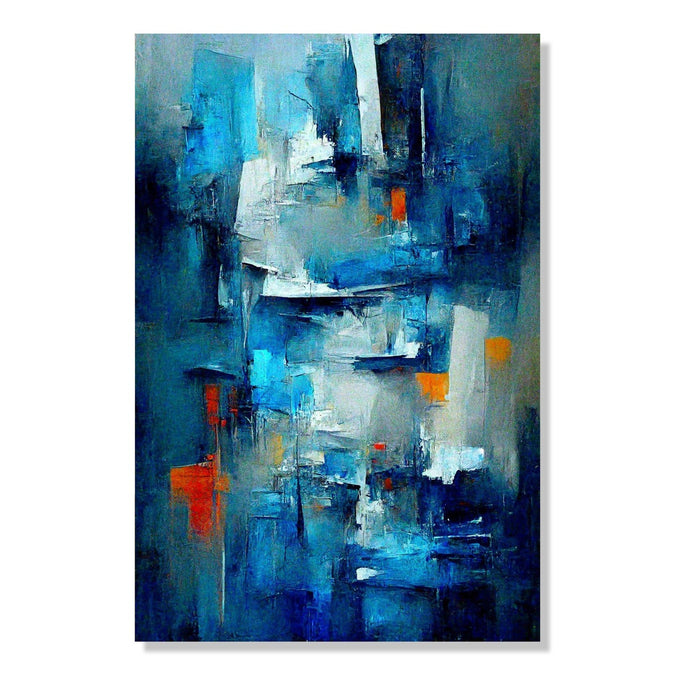 Handmade Painting for Drawing Room : aqua-abstract