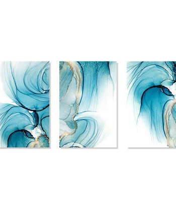 Handmade Painting for Drawing Room : aqua-shapes