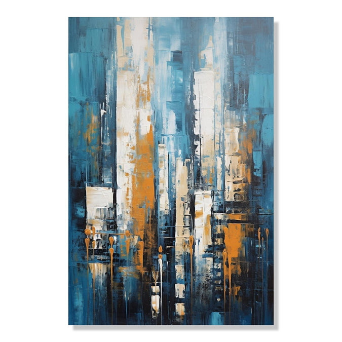 Handmade Painting for Drawing Room : blue-rain