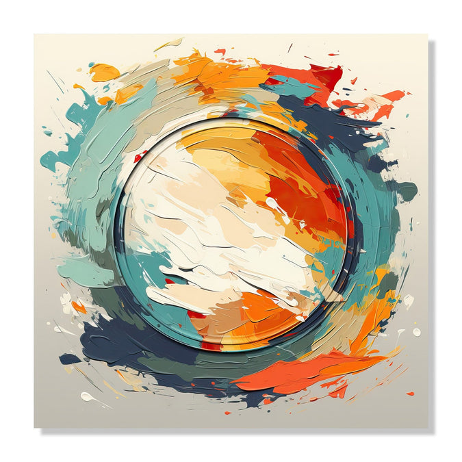 Handmade Painting for Drawing Room : circular-abstract