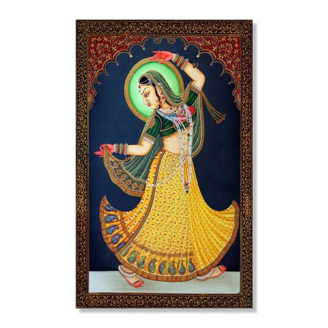 Handmade Painting for Drawing Room : dancing-princess-miniature-art-form