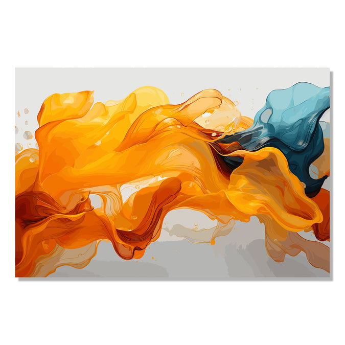 Handmade Painting for Drawing Room : flow-of-fire-water