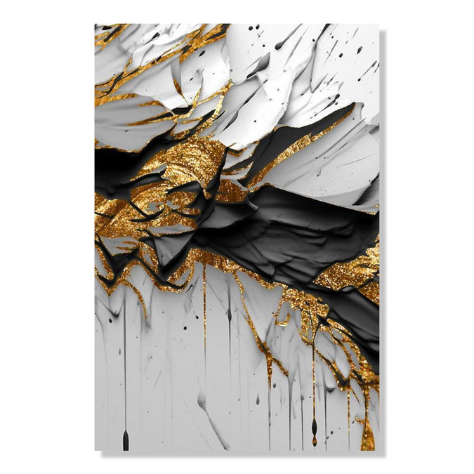 Handmade Painting for Drawing Room : gold-black-abstract