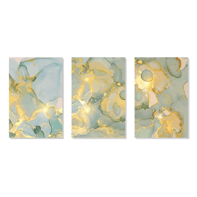 Handmade Painting for Drawing Room : golden-aqua-flow