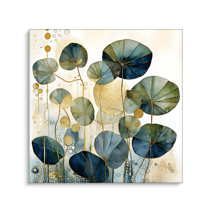 Handmade Painting for Drawing Room : golden-lotus-serenity