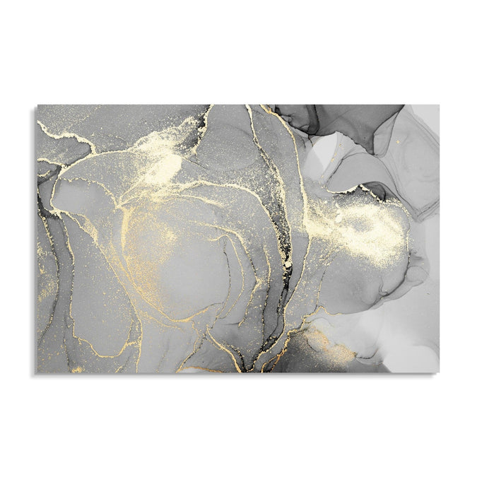 Handmade Painting for Drawing Room : golden-swirls-3