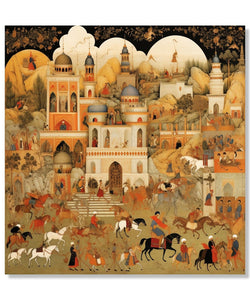 Handmade Painting for Drawing Room : india-mughal-influenced-art