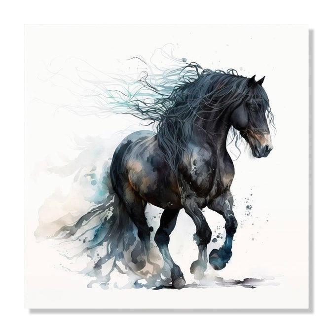 Handmade Painting for Drawing Room : majestic-night-stallion