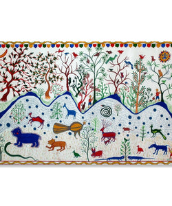 Handmade Painting for Drawing Room : pithora-bhil-art-jungle