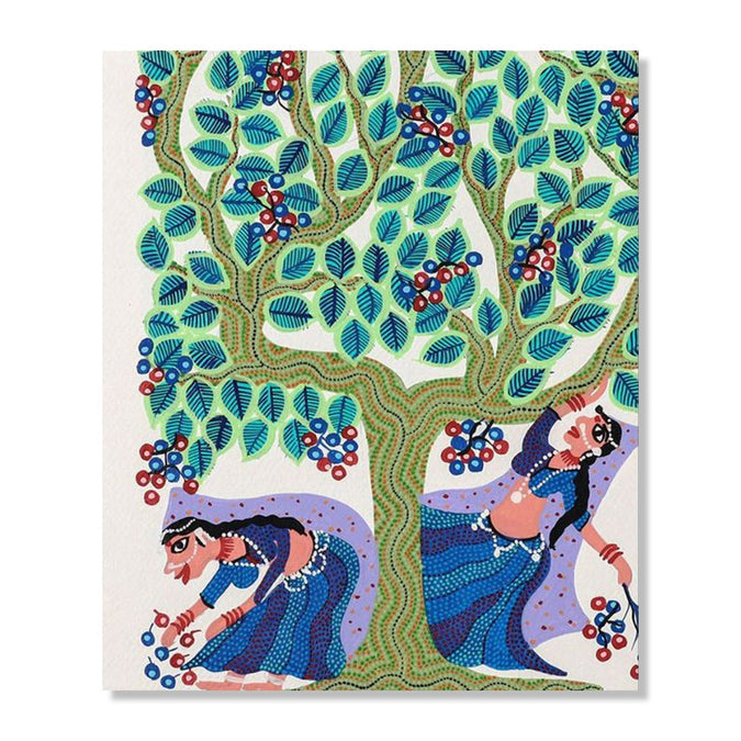 Handmade Painting for Drawing Room : pithora-bhil-women-tree