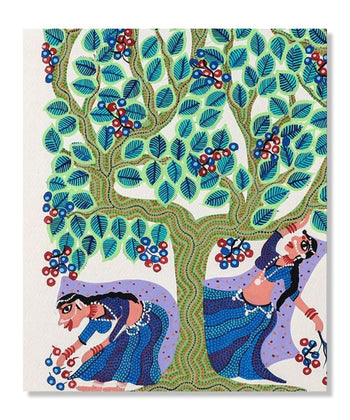 Handmade Painting for Drawing Room : pithora-bhil-women-tree