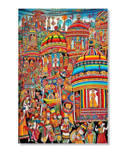 Handmade Painting for Drawing Room : rajasthani-folk-art-the-procession