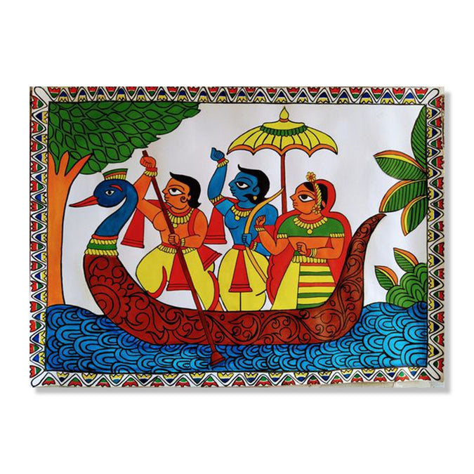 Handmade Painting for Drawing Room : rajasthani-phad-art-ramayana