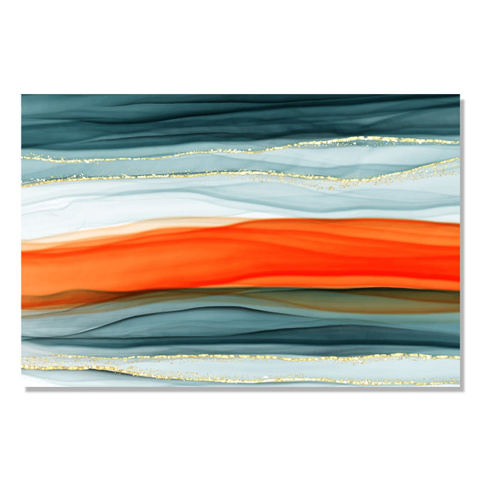 Handmade Painting for Drawing Room : tangerine-wave