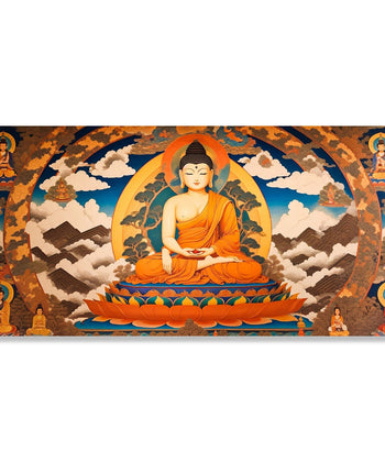 Handmade Painting for Drawing Room : thangka-buddha-1