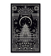 Handmade Painting for Drawing Room : thangka-temple-in-monochrome