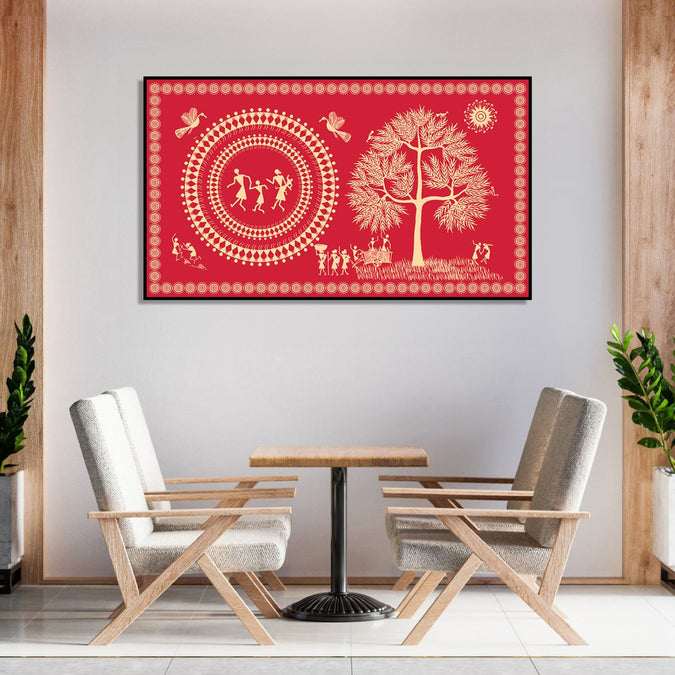 Handmade Painting for Home : aipan-community-life-2