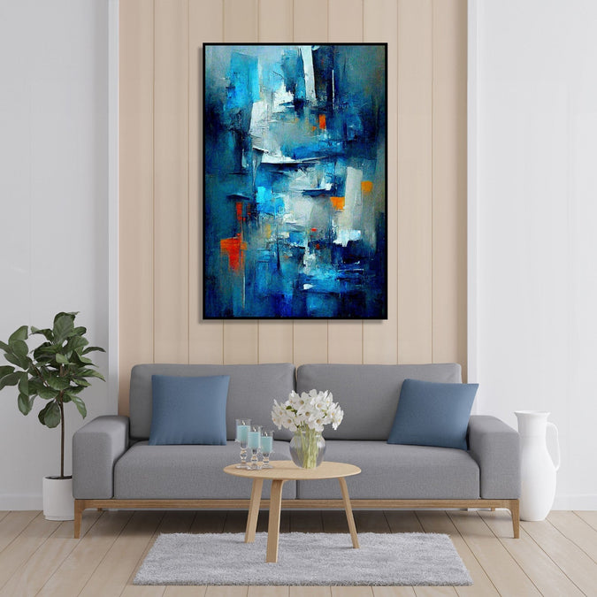 Handmade Painting for Home : aqua-abstract