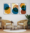 Handmade Painting for Home : blue-earthy-shape-abstracts