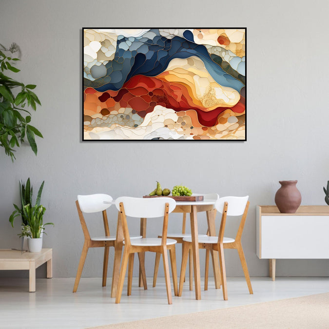 Handmade Painting for Home : cloudy-mountains