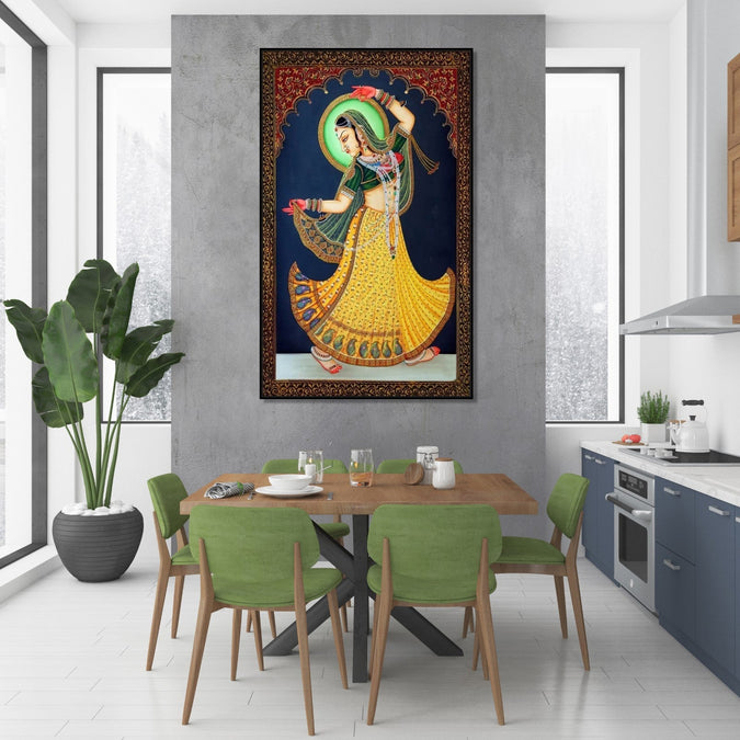 Handmade Painting for Home : dancing-princess-miniature-art-form