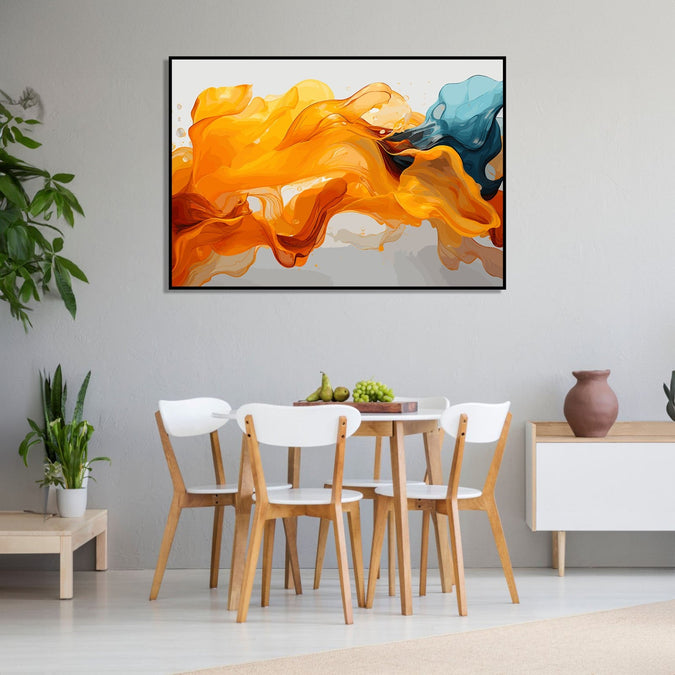 Handmade Painting for Home : flow-of-fire-water