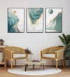 Handmade Painting for Home : gold-and-aqua-landscapes