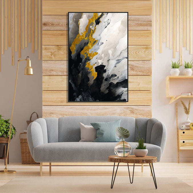 Handmade Painting for Home : gold-ink-splash