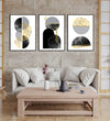 Handmade Painting for Home : gold-monochrome-abstract-shapes