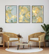 Handmade Painting for Home : golden-aqua-flow