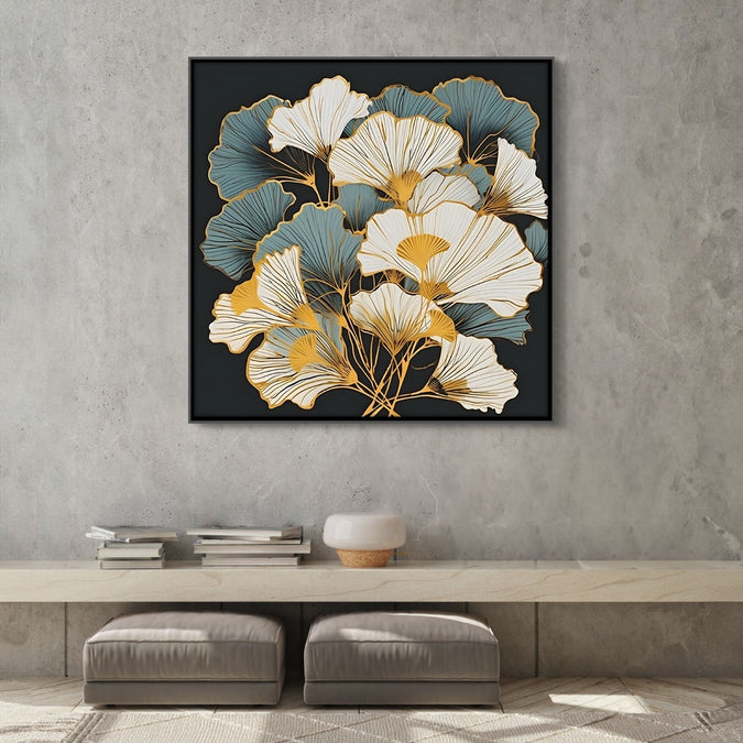 Handmade Painting for Home : golden-ginkgo-glow