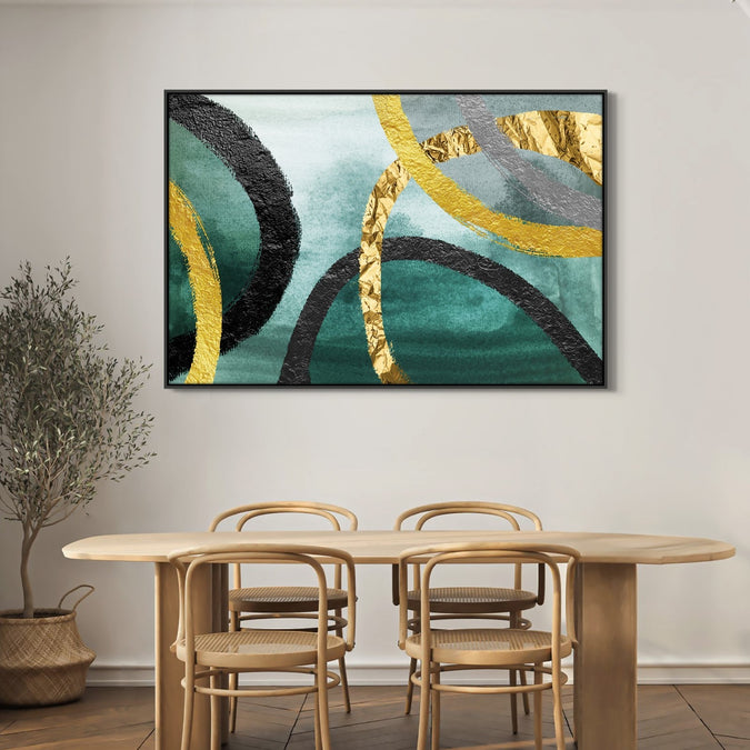 Handmade Painting for Home : golden-loops-harmony