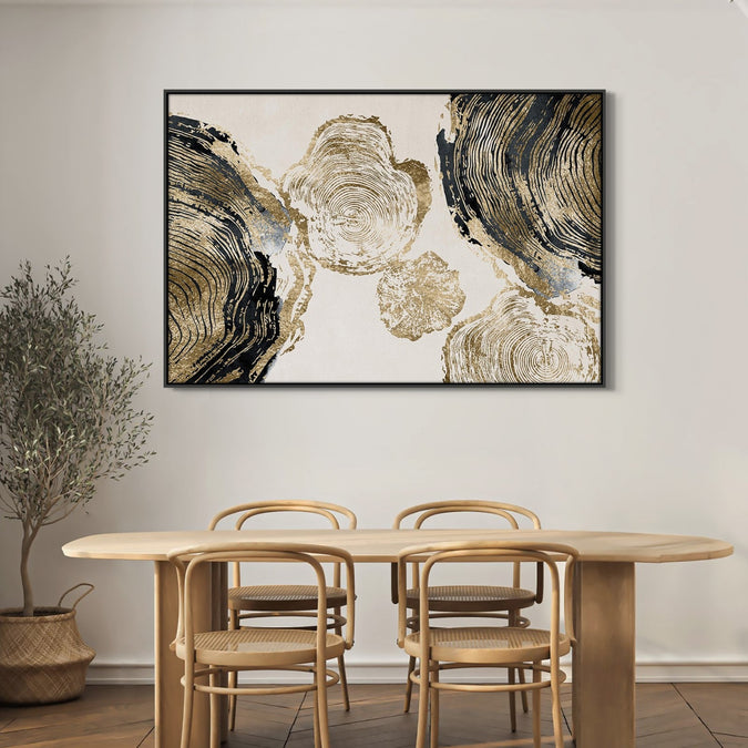 Handmade Painting for Home : golden-rings