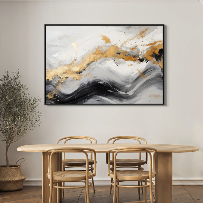 Handmade Painting for Home : golden-swirls-2