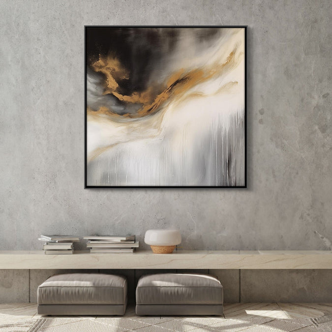 Handmade Painting for Home : golden-swirls-of-elegance