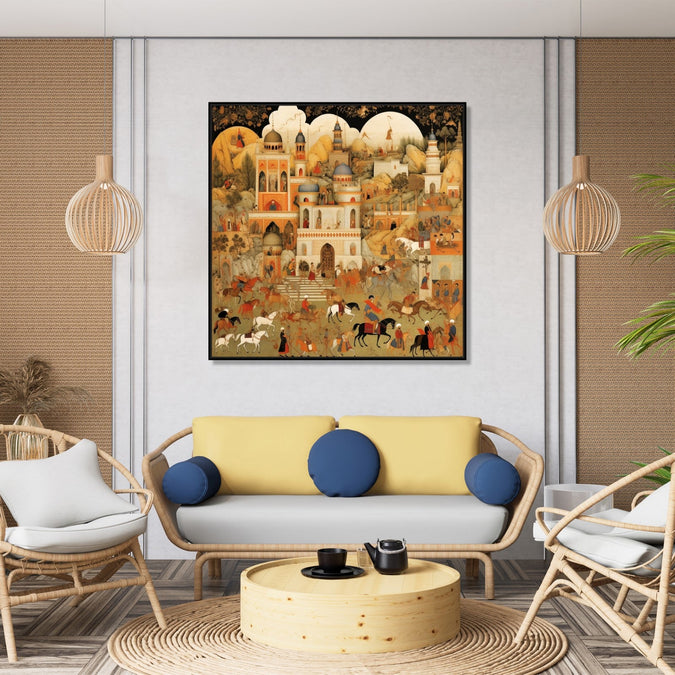 Handmade Painting for Home : india-mughal-influenced-art