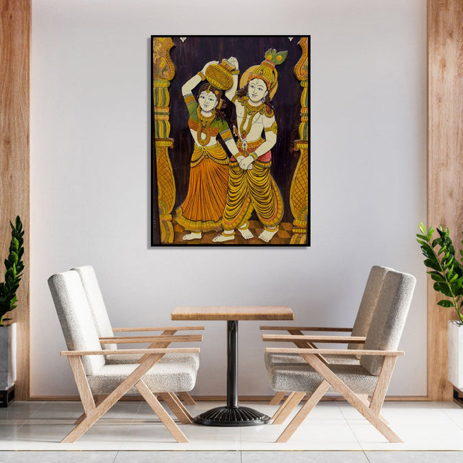 Handmade Painting for Home : indian-radha-krishna