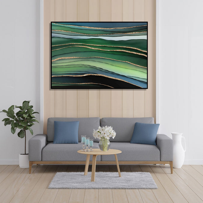 Handmade Painting for Home : jungle-waves